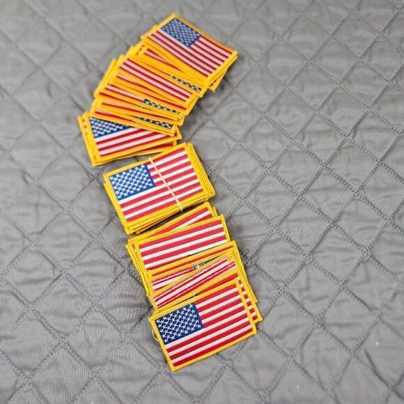 Lot of 37 American Flag Iron On Patches Applique Clothing Backpacks Vest Hats - Picture 2 of 3